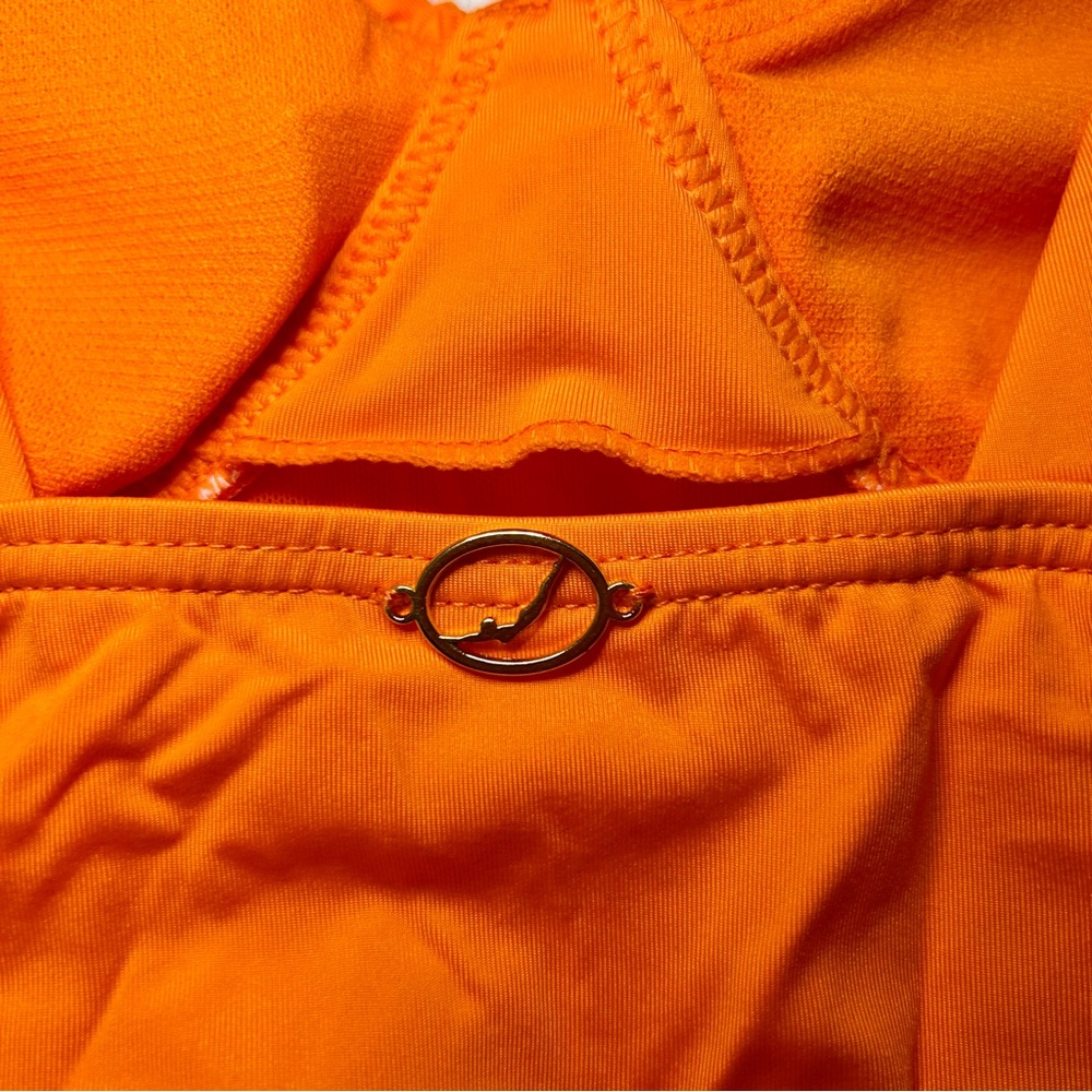 NWT Jantzen Orange V-Neck Ruch Mid Section Lightly Padded Cups One Piece Sz 10 - Picture 10 of 15